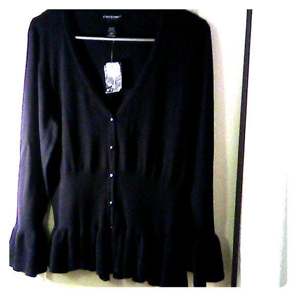 Ashley Stewart Sweaters - ⚡ SALE⚡NWT Black Button Down Sweater